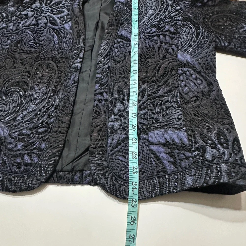 Coldwater‎ Creek Womens Brocade Open Front Blazer Jacket Size L 14-16 Classic